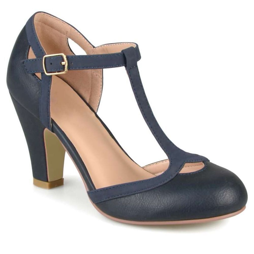 Navy T-Strap Heels